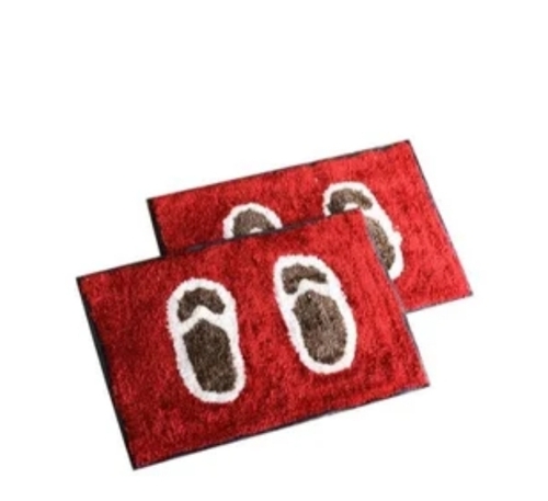 Microfiber Footprint Door Mat - 16x24 Inches | Soft Texture, Vibrant Modern Prints, Quick-Drying, Non-Slip Backing, Easy to Clean, Water-Resistant, Durable, Fade-Resistant Colors