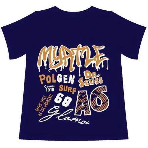 Premium Quality Cotton Crew Neck T-Shirt - Lightweight, Breathable, Moisture-Wicking Fabric, Stretchable, Dark Blue Color, Short Sleeves, Sizes M-XXXL