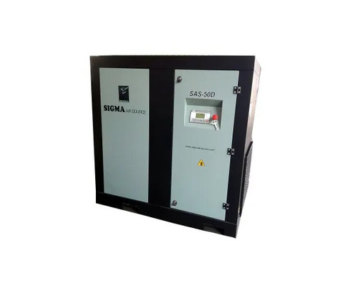 Screw Air Compressor - 20 HP to 100 HP, AC Three Phase Power Source, 121 - 500 cfm Max Flow Rate, Air Cooled, Grey & Black Design, 1000 Ltr Air Tank Capacity