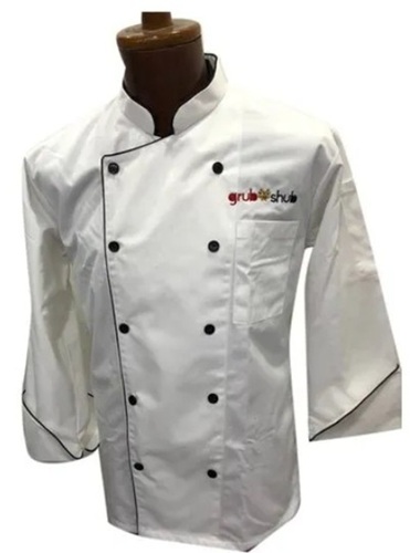 Chef Coat - Cotton Fabric, All Sizes, Classic White Color | Long Sleeve, Machine Washable, Collar Neck, Unisex Design