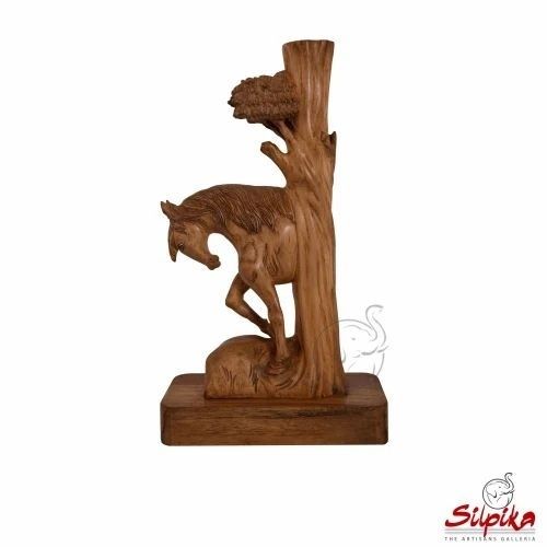 Wood Horse Convertible to Bed Lamp