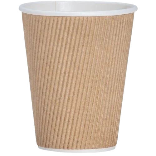 150 Ml Ripple Paper Cup - Paper Material, 150ml Size, Brown Color | Features Lid for Secure and Convenient Use