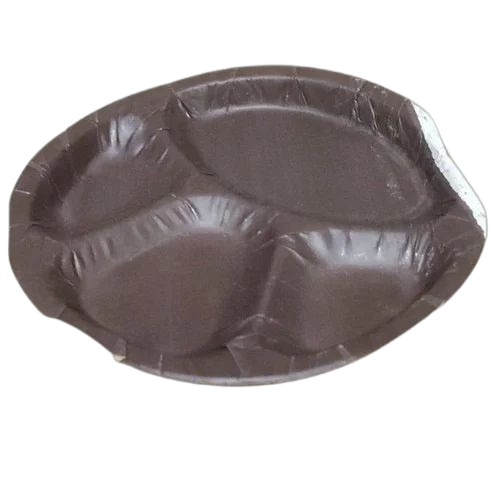 4 Compartment Dark Brown Paper Plate