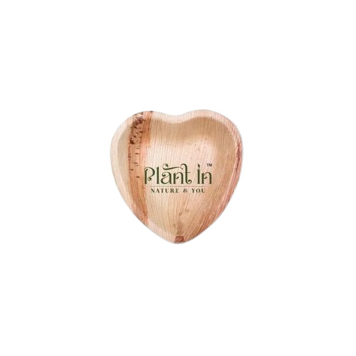 6 Inch Heart Shape Areca Leaf Plate