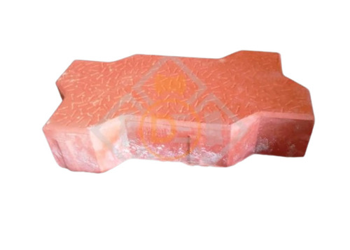 80mm Red Zig-Zag Paver Block - Cement Material, 80mm Thickness, Gray Color | Matt Finish, Ideal for Flooring Applications