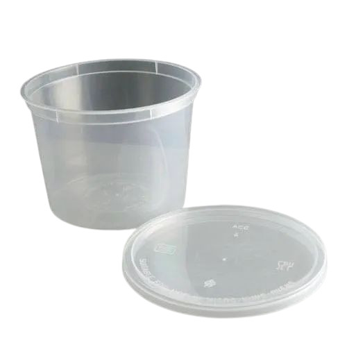 Airtight Food Container - 500-750 Gram Capacity, Round Plain Box | Eco-Friendly Plastic, Transparent Design