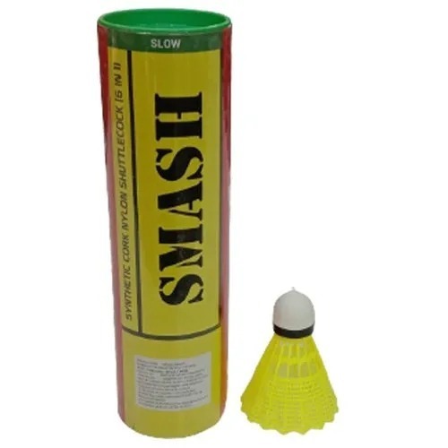 Badminton Shuttlecock - Premium Quality Plastic, Yellow Color for Indoor Play