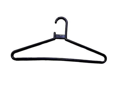 Black Clothes Hanger - Plastic Material, Standard Size, Black Color | Lightweight, Easy to Use, Water & Crack Resistant, For Hanging Clothes