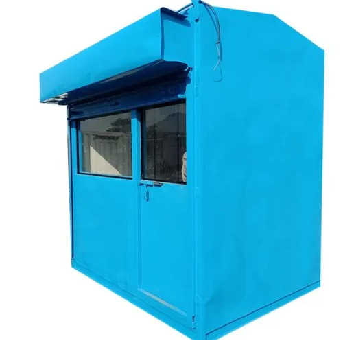 Blue Modular Portable Security Cabin - Eco Friendly Steel, Customized Dimensions | Rectangular Painted Guard House