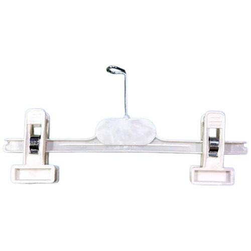 Bottom Clip Hanger - Plastic, Standard Size, White | Lightweight, Water-Resistant, Easy to Use, Ideal for Hanging Dresses in Wardrobe