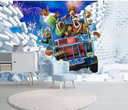Children Room Printed PVC Wallpaper - Various Sizes, Waterproof and Easy to Clean Finish, Long Lasting and Easy to Install