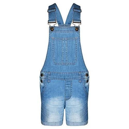 Denim Plain Ladies Dungarees - Blue, Premium Quality Denim Fabric , Trendy Design with Five Pockets and Button Closure