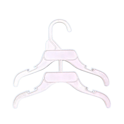 Double Top Clothes Hanger - Plastic Material, Standard Size, White Color | Lightweight, Easy to Use, Easy to Clean, Higher Strength