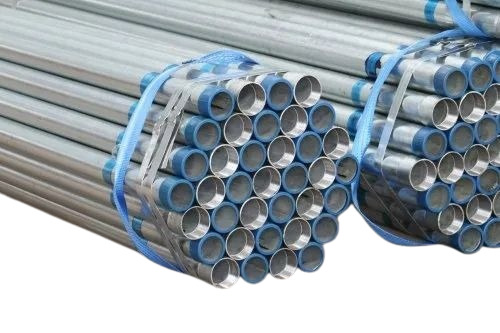 GI Round Pipe - 4mm Thickness, 3 Inch Diameter | Powder Coated Silver Finish, Galvanized Steel Tubes