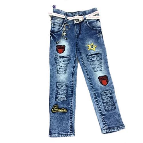 Girls Casual Denim Jeans - Stretchable Soft Denim, Mid-Rise Dark Blue, Five Pockets, Button Closure, Durable Stitching, Zip Fly, Water Proof, Cool Dry, Washable