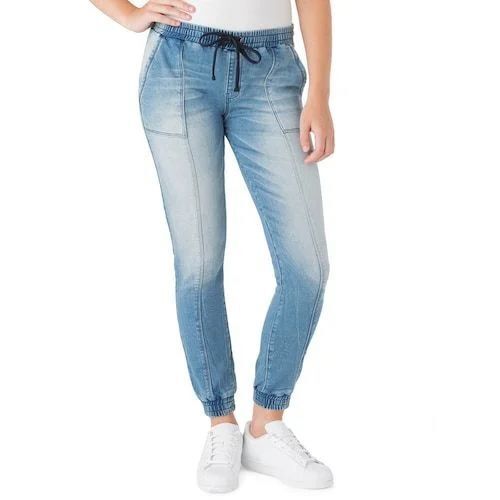 Ladies Jogger Jeans - Denim, Waist Size 26-34 | Premium Quality, Ankle Length, Trendy Design, Slim Fit, Five Pockets, Cool Dry, Washable, Waterproof, Durable Stitching