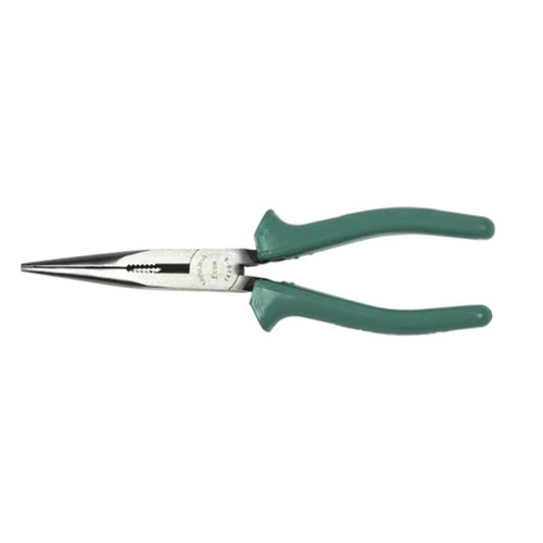 Long Nose Plier - Superior Corrosion Resistant Metal and Plastic, Lightweight Design and Easy Manual Operation, Solid Green & Silver Rubber Handle