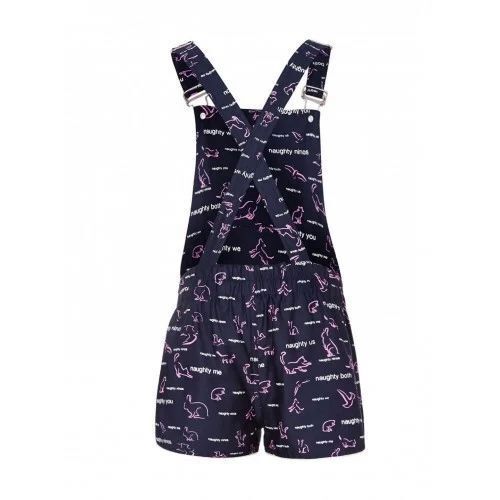 Printed Ladies Dungarees - Denim, S/M/L/XS/XXS Size, Black Color | Stretchable Fabric, Mid-rise, Soft with Durable Stitching, Zip Fly, Anti Wrinkle