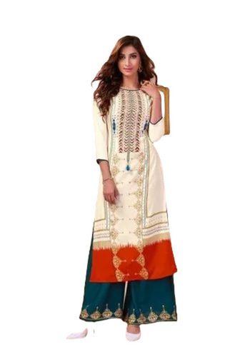 Printed Ladies Kurti - 100% Cotton, Available in Sizes M, L, S, XL, Multicolor Design, Light Weight and Breathable for All Seasons, 3/4th Sleeves