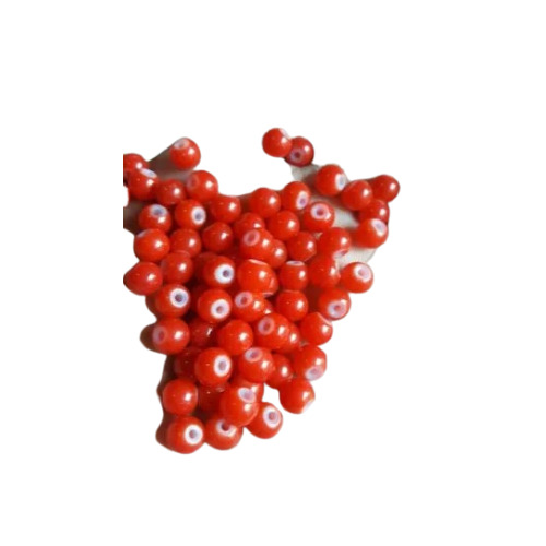 Round Red Glass Beads