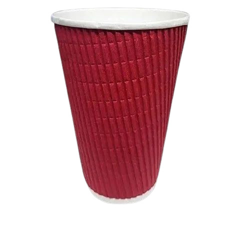 Single Wall Ripple Paper Cups - Paper Material, 300ml Size, Pink Color | Event and Party Supplies