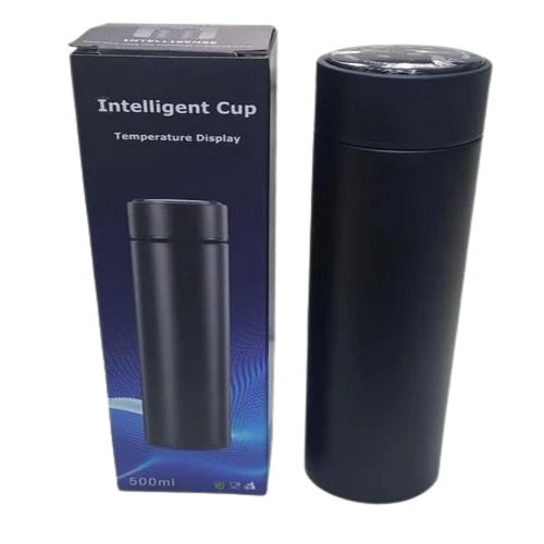 Temperature Display Bottle - 500ml Black | Attractive Rectangular Design, Customizable Size, Ideal for Promotional Use