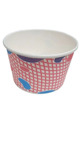 Ice Cream Cup - Paper, 150 ml Medium Size, Round Shape, Printed Design | Disposable, Ideal for Ice Cream Serving