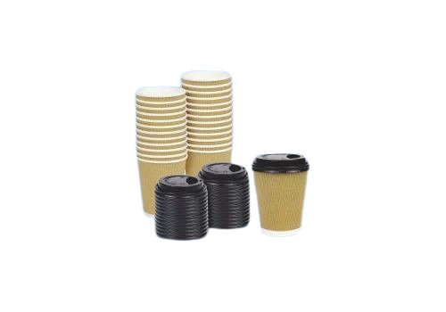 250 Ml Ripple Paper Cup - Paper, 250ml, Double Wall, 450 GSM | Disposable for Events and Party Supplies, Pack of 50 Pieces
