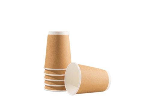 Paper Cups - 250ml Size, 230 GSM Thickness, Brown Color | Disposable, Plain Pattern, Ideal for Events and Party Supplies