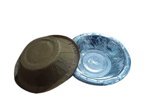 Silver Paper Bowl - 8 Inch Round 90 GSM Thickness | Plain Pattern Pack of 35 Pieces for Event and Party Supplies