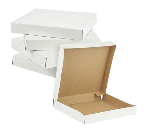 8 Inch White Pizza Box - Corrugated Paper, 8X8X1.5 Inches, White Color, Square Shape , 3-Ply Design for Reliable Pizza Packaging