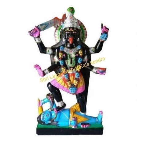 Black Marble Mahakali Statue - 2 Feet, Corrosion Resistant, Durable, Easy to Clean, Modern Indian Art