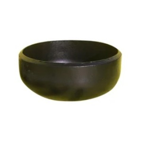 Cap Butt Weld Fittings - 1/8"NB to 48"NB Size Polished Finish Fine Finishing Black Metal Material Round Shape