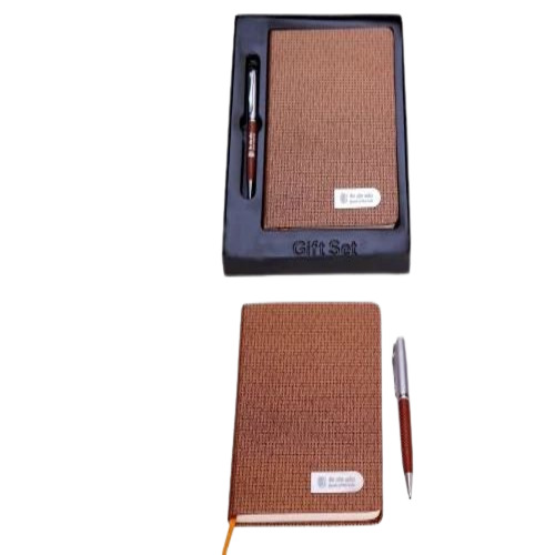 Corporate Diary Gift Set - Leather, 2 in 1 Square Shape, Black Color | Perfect Gift for Corporate Professionals, Customize Your Size
