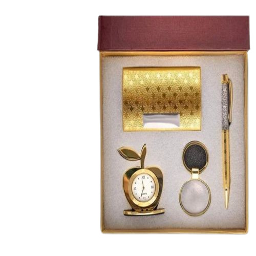 Corporate Gift Set - PU Leather, Square Shape, Golden Color | Customizable Size, Perfect for Unique Gifting