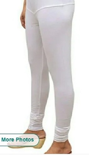 Cotton Lycra V Cut Leggings - M, L, XL Size, Ivory White | Comfortable Fit, Neat Stitching, Trendy Design, Anti-Wrinkle, Perfect for Gifting