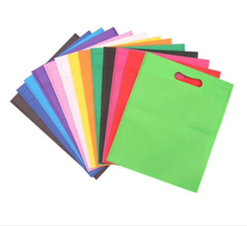 D Cut Non Woven Shopping Bags - Multi-Color Printed & Plain Design | Eco-Friendly, Style Without Handle, Ideal for Shopping Use