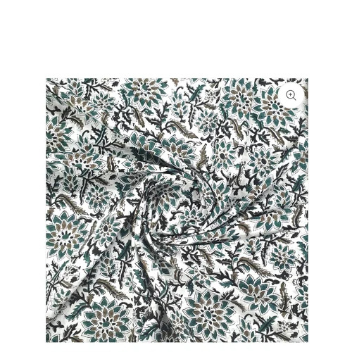 Floral Cotton Print Fabric - 100% Cotton,  Low Shrinkage, Black & White | Softness, Easily Washable, Suitable for Garments Industry