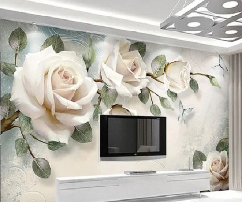 Floral Pattern Wallpaper - PVC Material, Various Sizes Available | Waterproof, Long Lasting Finish, Easy to Clean and Install, Quality Tested