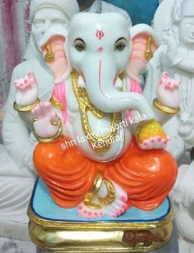 Ganesh White Marble Statue