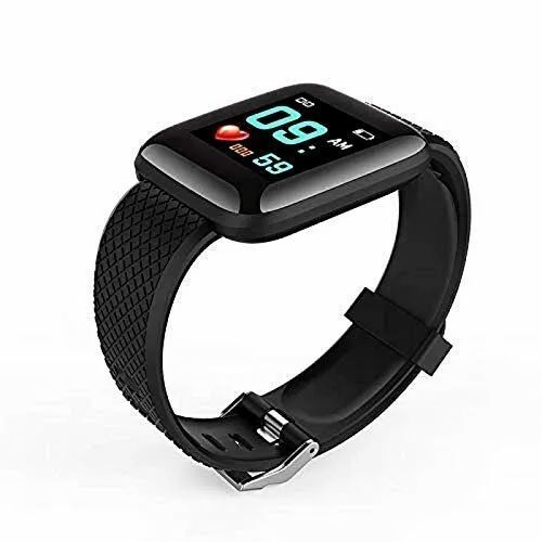 Id116 Bluetooth Smart Watch - Silicone Material, Customizable Size, Classic Rectangular Design, Sleek Black Color, Digital Display For Daily Use | Unisex, Versatile Style, Ideal For Everyday Wear