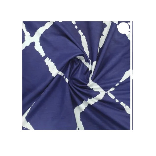 Indigo Abstract Print Cotton Fabric - 100% Cotton, Blue and White Colors | Low Shrinkage, Softness, Easily Washable, All-Season Use