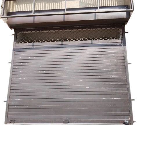Manual Rolling Shutter - 8 Feet High, Grey Powder Coated, Heavy-Duty Mild Steel | High Durability, Weather Resistant, Smooth Gear Mechanism