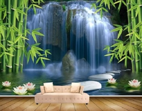 Nature Waterfall PVC Wallpaper - Waterproof, Various Sizes Available | Easy to Install, Long Lasting Finish, Quality Tested
