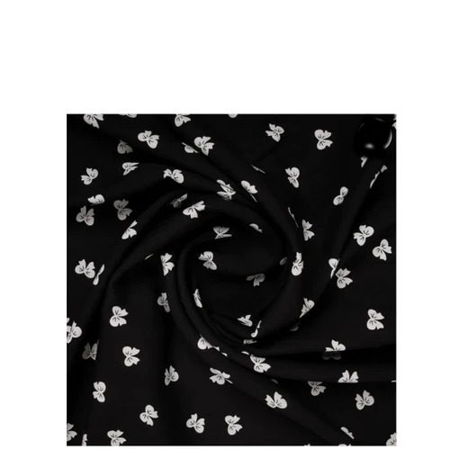 Printed Rayon Fabric - New Softness, Low Shrinkage, Easily Washable, Skin Friendly, Black and White Patterns | Ideal for Garment Industry