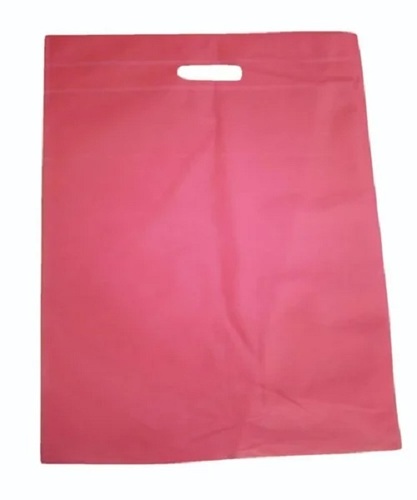 Red D Cut Non Woven Bag - Durable, Eco Friendly Material with Plain and Printed Design | Shopping Bag Without Handle