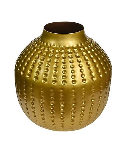 Round Metal Flower Vase - Durable Metal, Rust-Resistant Finish, Sleek Round Design - Lightweight, Modern Aesthetic, Versatile for Indoor/Outdoor Use