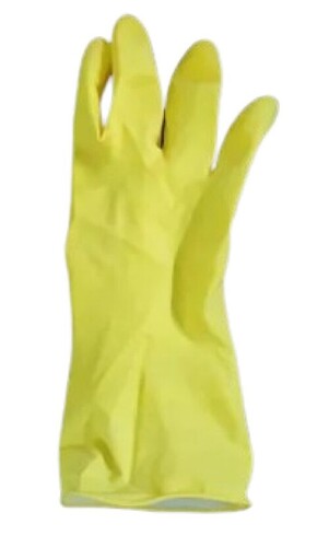 Rubber Gloves - Rubber Material, Lightweight Design, Yellow Color | Highly Comfortable, Plain Pattern, Timely Delivery