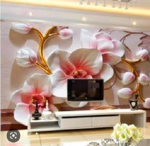 Self Adhesive Flower Wallpaper - PVC Material, Various Sizes | Waterproof, Long Lasting Finish, Easy to Install, Low Maintenance