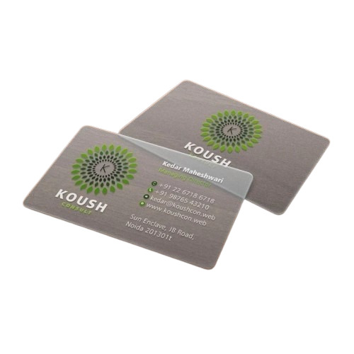Transparent Business Card - PVC Material, Landscape Orientation, Matte Finish | Waterproof, Rectangular Shape, Digital Printing